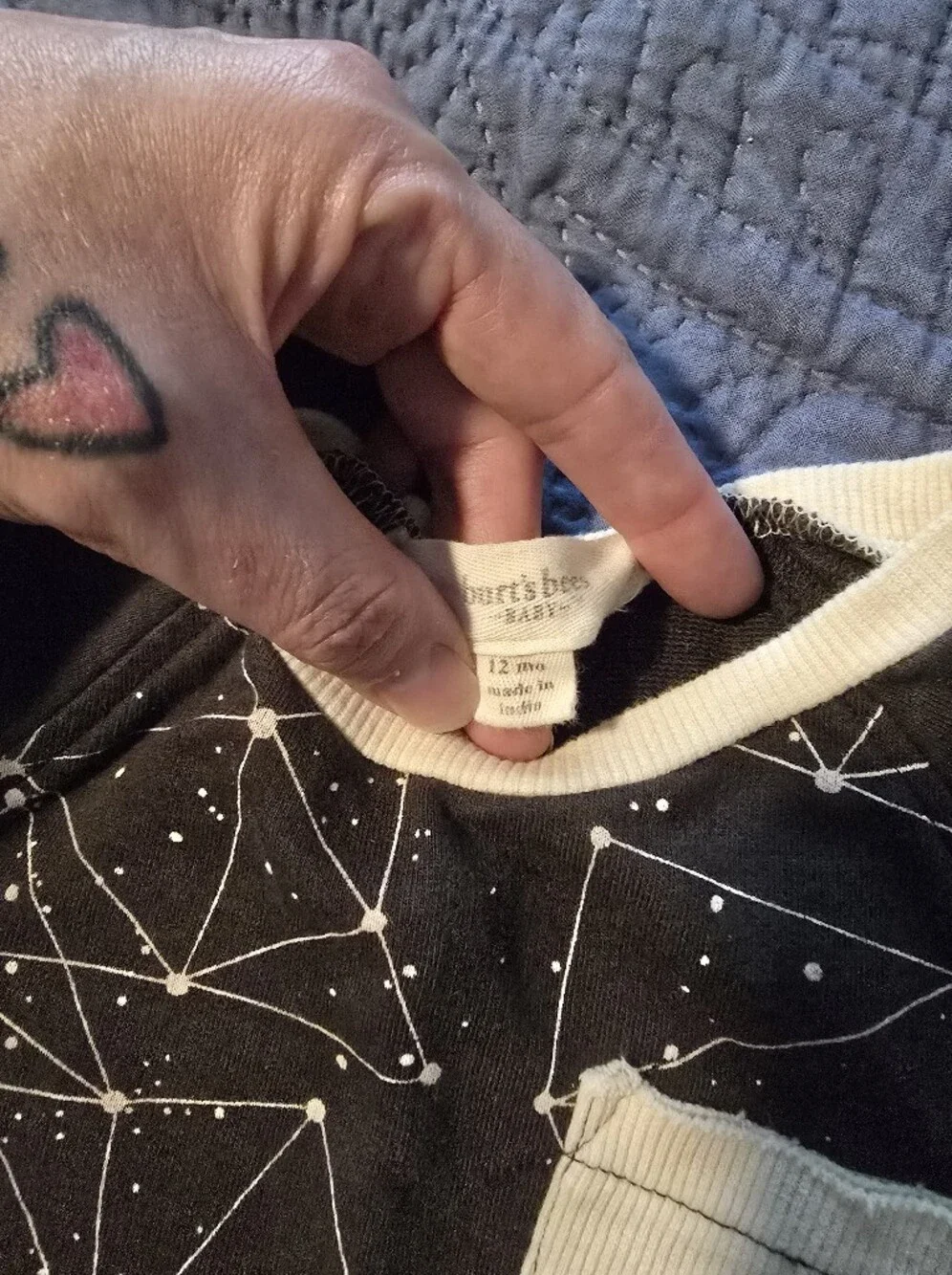Burt's Bees Grey Sweatshirt & Joggers Set with Cream constellation Accents